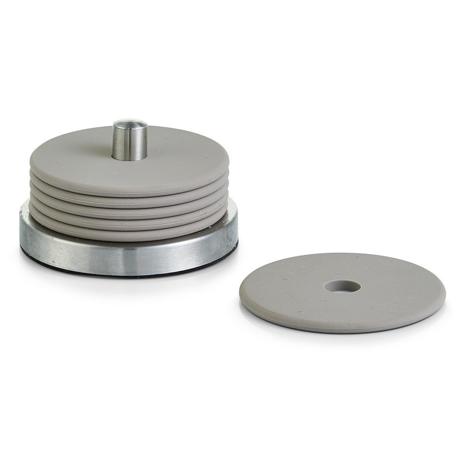 Suporturi pahare, Zeller, 6 piese, Silicon/Otel, Gri