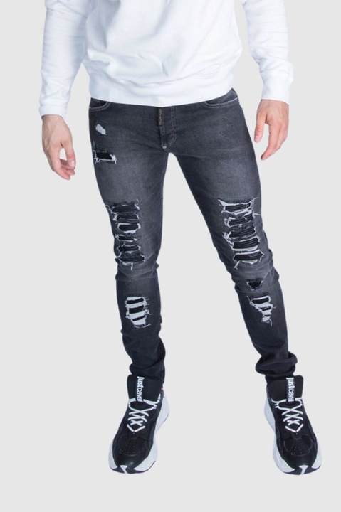 Blugi barbati, Philipp Plein, bumbac/elastan, gri, 36 EU