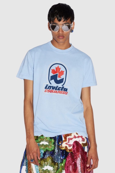 Férfi póló, Dsquared2, Invicta, kék, 100% pamut, 2022 őszi/téli kollekció, 2XL INTL