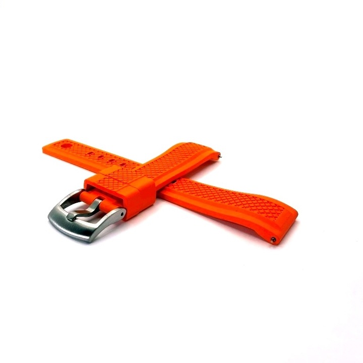 Curea ceas compatibila ceas si smartwatch telescoape quick release silicon19 premium Summit portocaliu