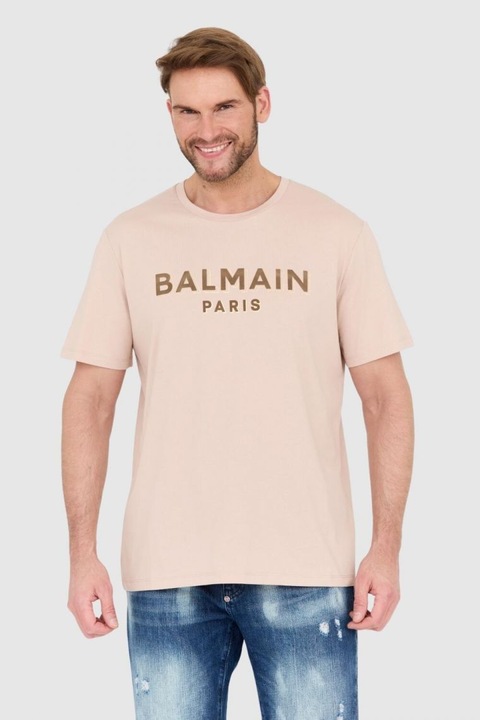 Мъжка тениска Balmain, памук, 98754, Бежов