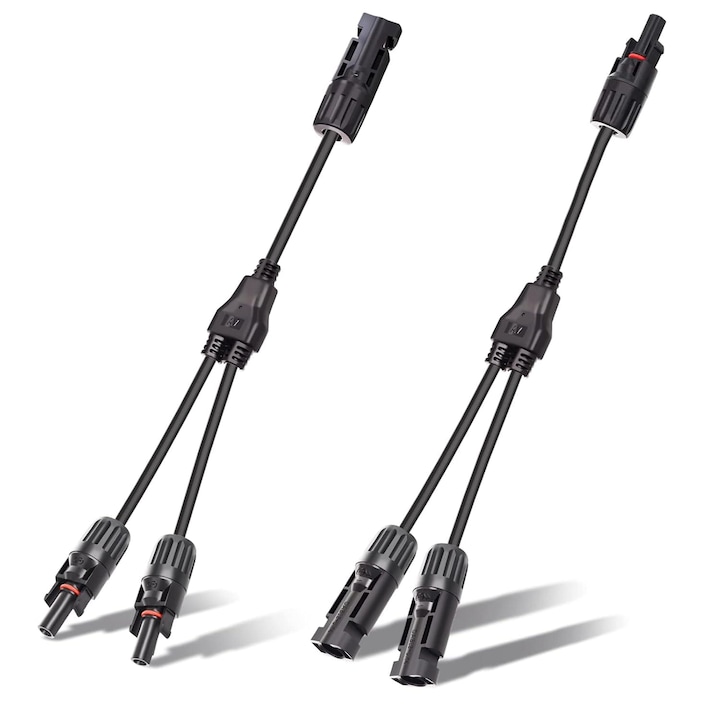 MC4 napelemes csatlakozó elosztó 1→2 (Y), M/FF + F/MM pár, 1000V DC, 30A, IP67, 2, 5 / 4 / 6 mm², CE és RoHS tanúsítvány – Onuvio®