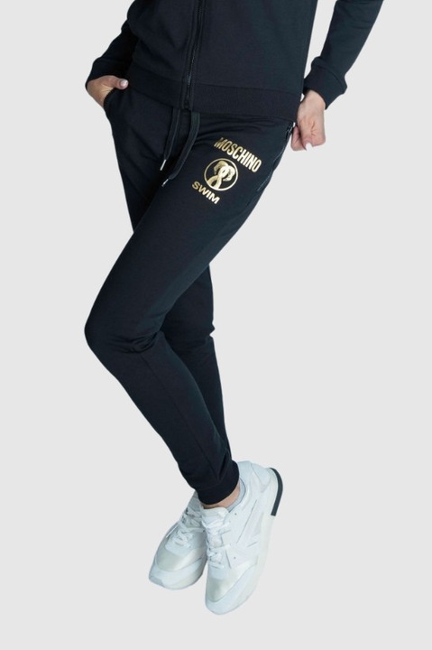 Női nadrág, Moschino, fekete, tréningruha, pamut, XS INTL
