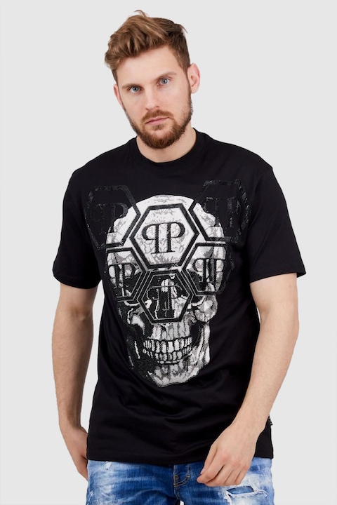 Tricou Philipp Plein, negru, bumbac - 68954, Negru