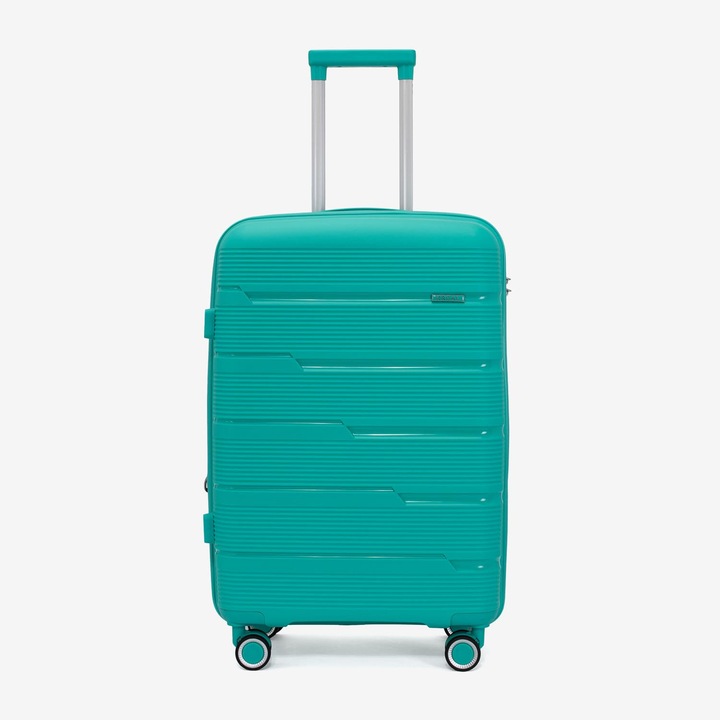 KREAL Marcilia bőrönd, közepes méretű, számzárral, polipropilén, zöld, 64x43x26 cm