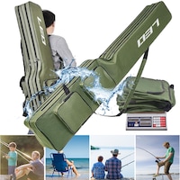 Husa Lansete 2 Compartimente Cu 4 buzunare, lynker, Multifunctional de Mare Capacitate, Portabila, 130 Cm, Portabila din Material 600D Oxford Impermeabil, Verde