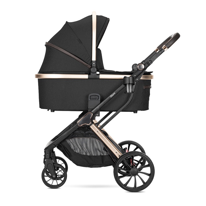 Детска Количка Lorelli Glory, 2 в 1, до 22кг., с кош за новородено, Black