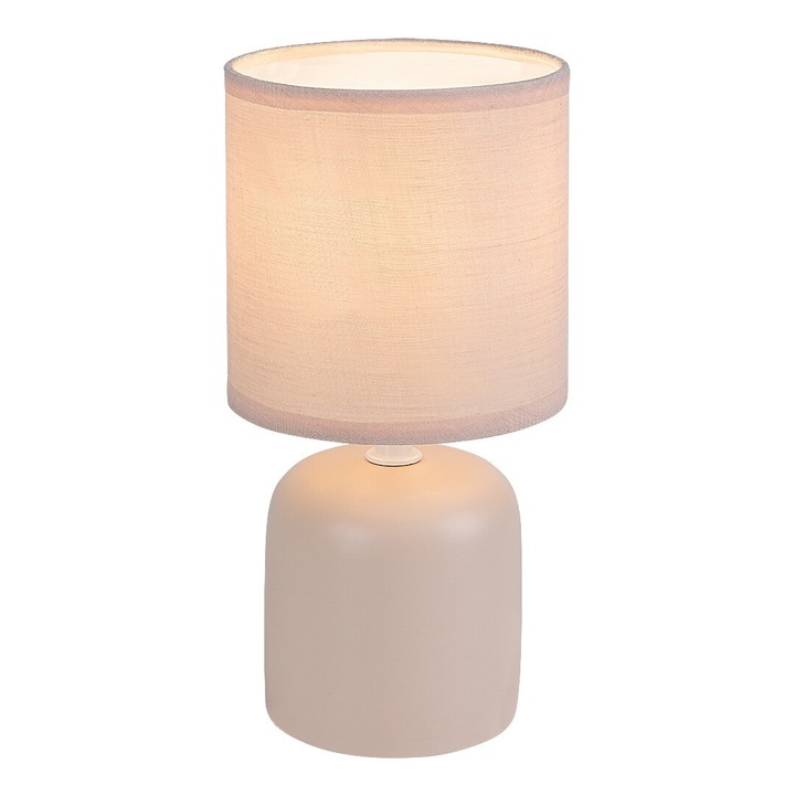 Veioza Rabalux Daphni E14 1x40W ceramica roz, abajur textil roz inaltime 230mm IP20