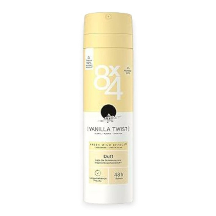 Deodorant spray 8x4 Vanilla Twist, 150 ml, unisex, fără aluminiu