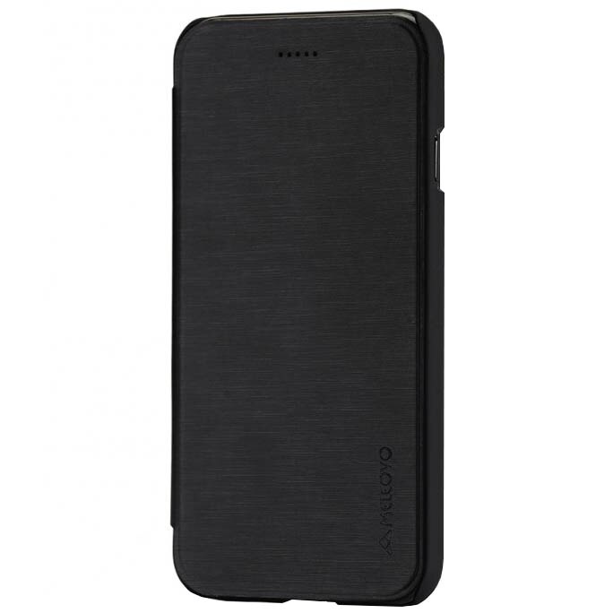 Husa de protectie Meleovo Smart Flip, pentru Apple iPhone 8, Negru