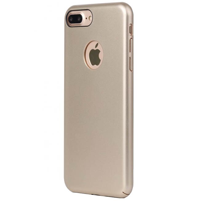 Husa de protectie Meleovo 360 Shield, pentru Apple iPhone 8 Plus, Auriu