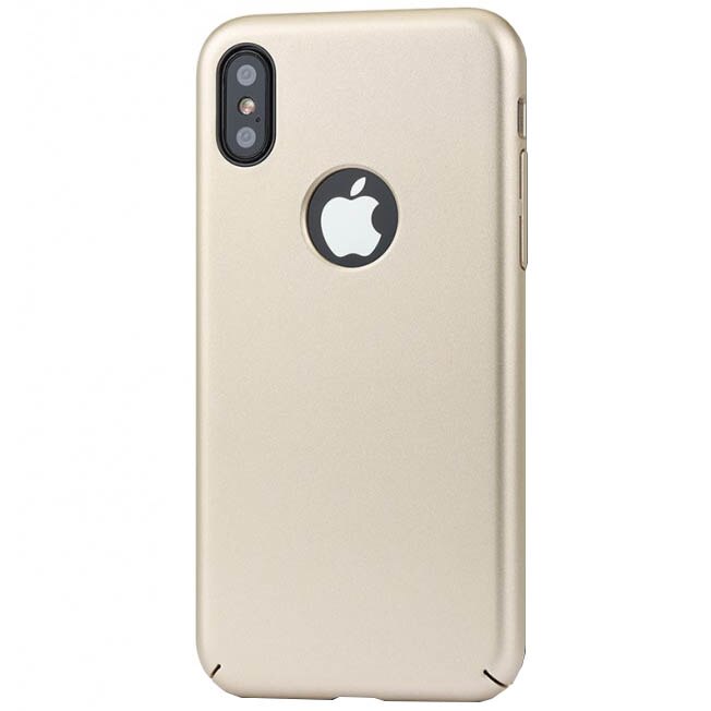 Husa de protectie Meleovo 360 Shield, pentru Apple iPhone X, Auriu