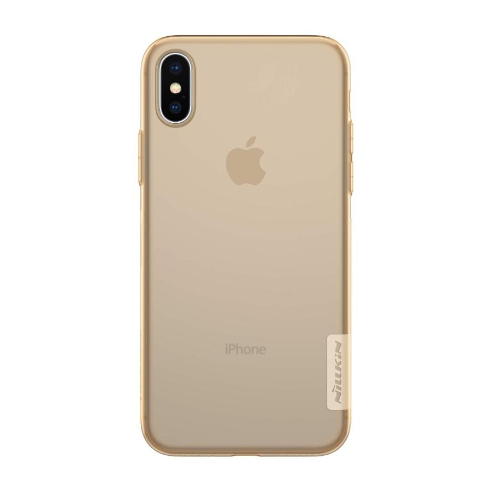 Husa din silicon Nillkin pentru iPhone X, auriu transparent
