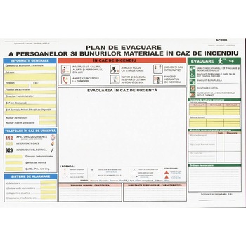 Plan de evacuare a persoanelor si bunurilor in caz de incendiu Format A3 Plan de evacuare a persoanelor si bunurilor in caz de incendiu Format A3