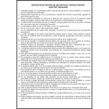 Agent De Vanzari - Instructiuni Proprii De Securitate A Muncii Agent De Vanzari - Instructiuni Proprii De Securitate A Muncii