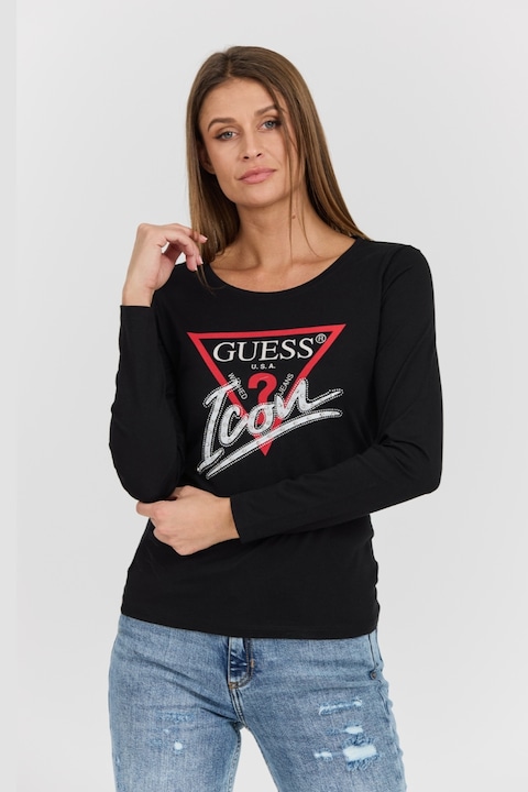 Bluza pentru dama, Guess, bumbac, negru, Negru