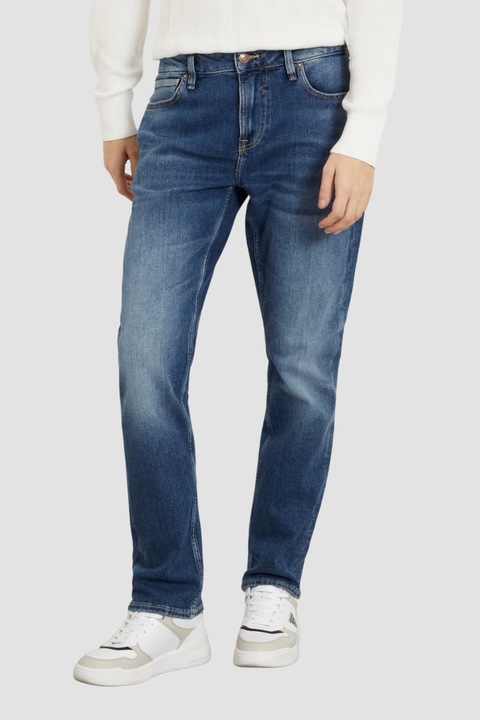 Blugi GUESS pentru barbati, material bumbac/elastan, culoare albastru, Albastru