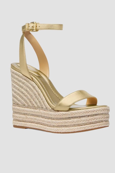 Дамски сандали Michael Kors Leighton Wedge, златни, с платформа