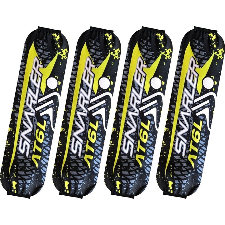 Set 4 huse amortizoare ATV galben, impermeabile, protectie noroi si praf, prindere Velcro, compatibil cu modelele Segway Snarler AT6 / AT5 S / AT10
