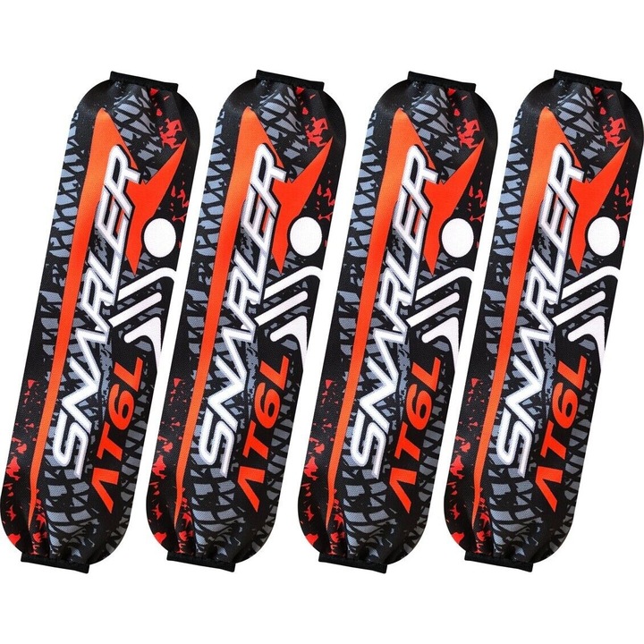 Set 4 huse amortizoare ATV rosu, impermeabile, protectie noroi si praf, prindere Velcro, compatibil cu modelele Segway Snarler AT6 / AT5 S / AT10