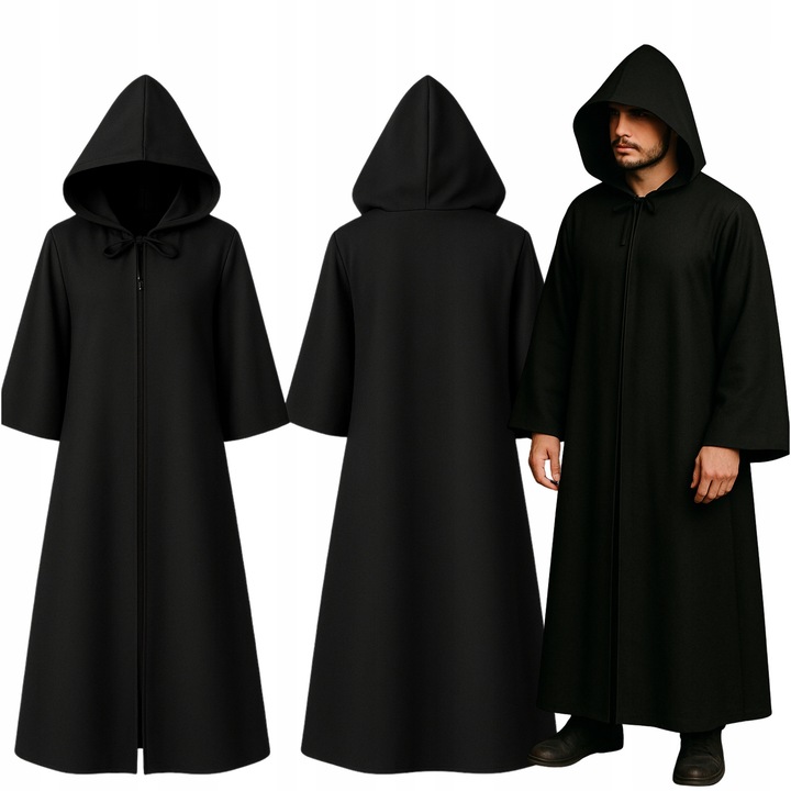 Pelerină Darth Vader, Korbi, 120x40 cm, negru, cu glugă