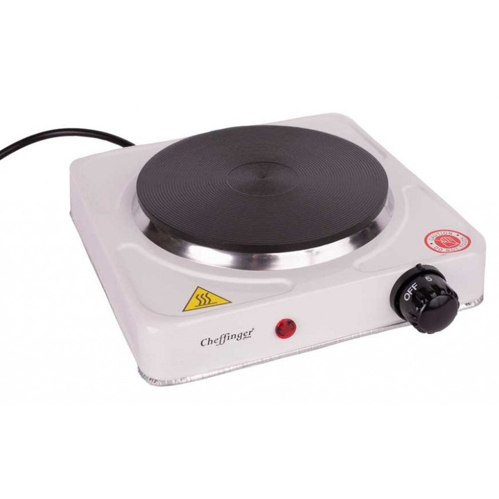 Електрически котлон Cheffinger CF-EHS1000, 1000W, Стомана с прахово покритие, 21 х 21 сантиметра, Бял