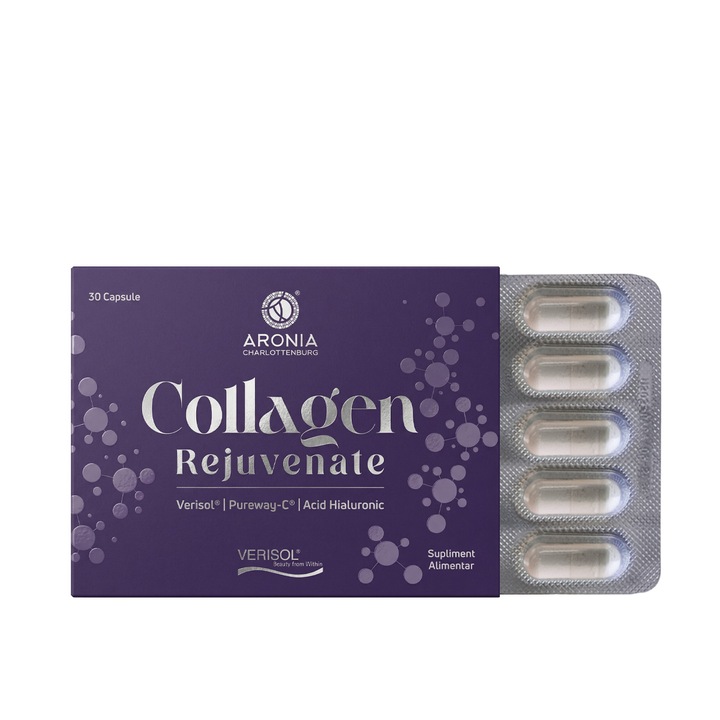 Collagen Rejuvenate cu VERISOL®, Acid Hialuronic si PureWay-C® — 30 capsule cu beneficii pentru piele, par si unghii