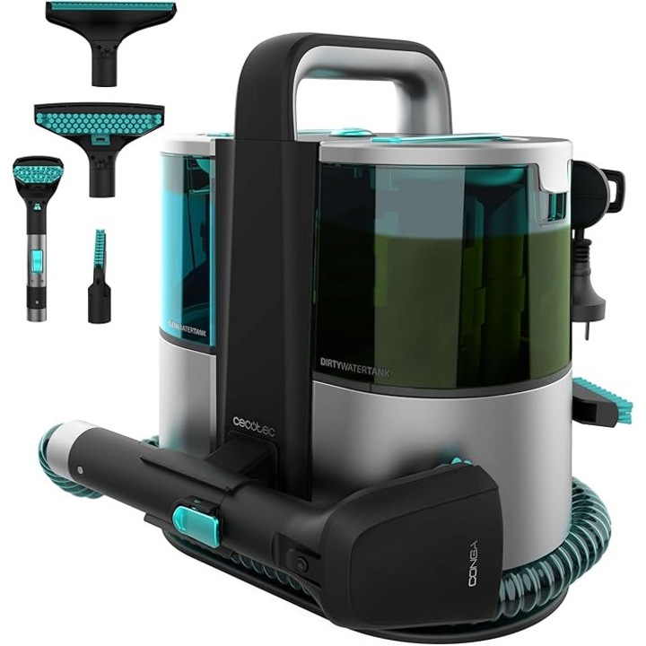 Curatator de tapiterie si covoare Cecotec, 600 W, 14 kPa, 1500 ml, Negru