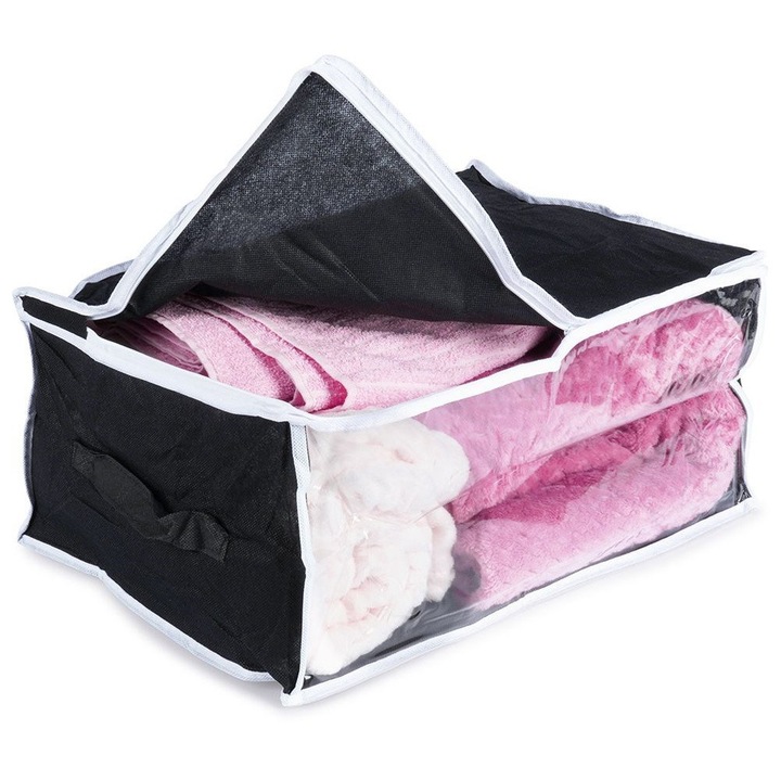 Organizator imbracaminte Artemis, set, negru, 45x30x20cm