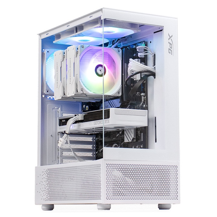 PC Gaming DRAGON Epic Alb, Intel i5-14600K 3.5GHz, 32GB DDR5, 2TB SSD, RTX 5060 Ti 16GB GDDR7, Iluminare RGB