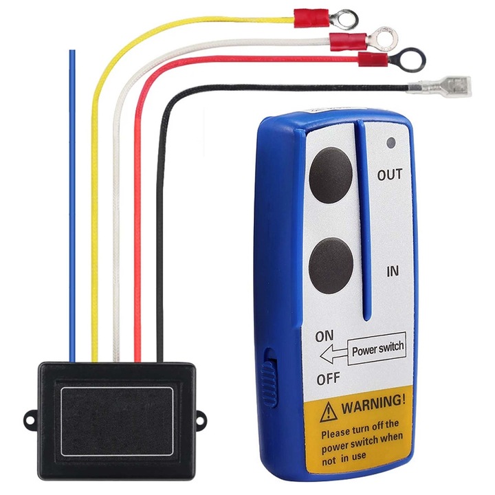 Kit telecomandă 12V, Elektroweb, pentru troliu, rază de acțiune 30m, carcasă ABS