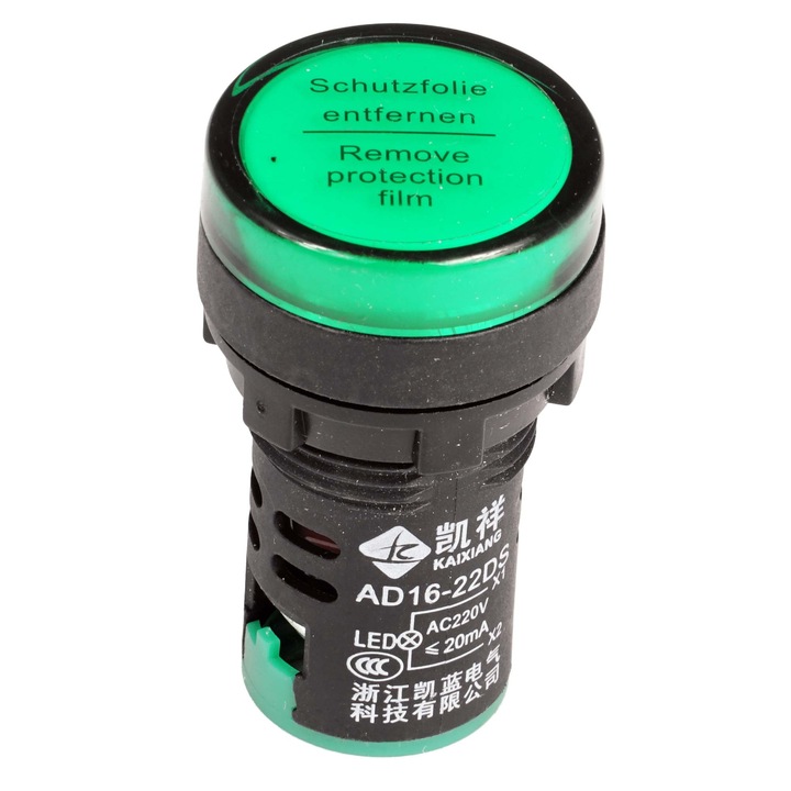 Indicator luminos LED Elektroweb verde 230V, 28mm x 50mm