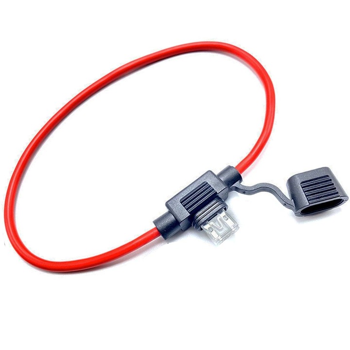 Soclu sigurante auto Elektroweb, cablu 2.5mm2, 32cm, curent maxim 25A, siguranta inclusa