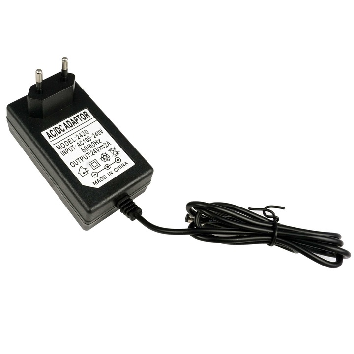 Sursa de alimentare stabilizată 24V 2A 48W conector DC 5.5/2.1, Elektroweb