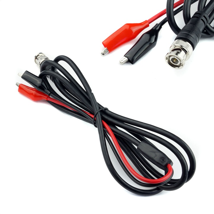 Cablu de masurare BNC cu cleme crocodil, Elektroweb, 1, 5m, negru