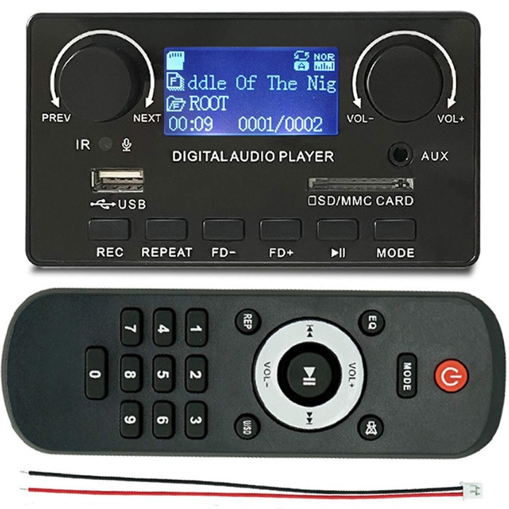 MP3 player, Elektroweb, modul Bluetooth, radio FM, LCD, 112x62x24mm, cu telecomanda