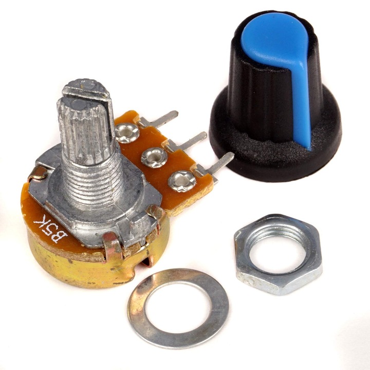 Potentiometru rotativ liniar Elektroweb 5k Ohm, axă 15mm, interval de rotație 300°