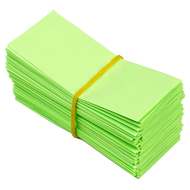 Mansoane termocontractabile pentru celule 18650, set de 100 bucati, verde