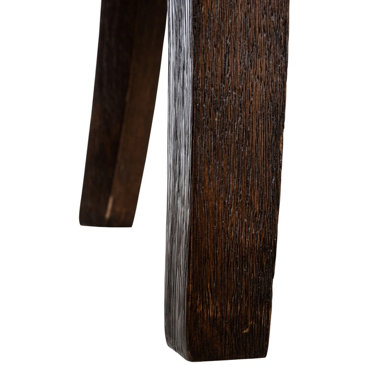 Scaun de sufragerie Zadar din material textil gri inchis antic