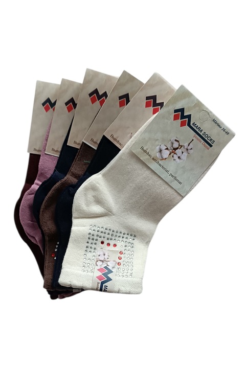 Set 6 perechi sosete pe glezna, dama, bumbac, multicolor, G9, 39-40EU