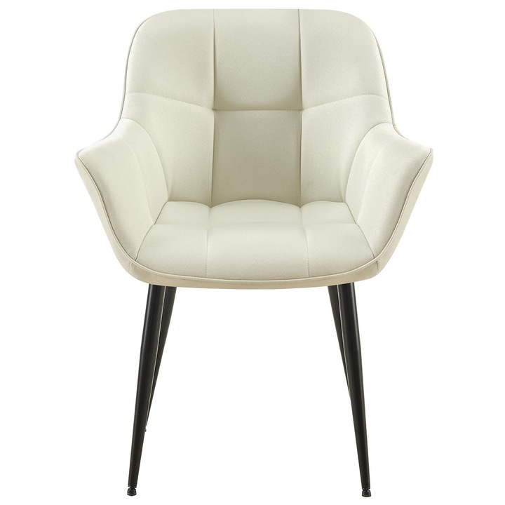 Scaun de sufragerie Roseville in material crem