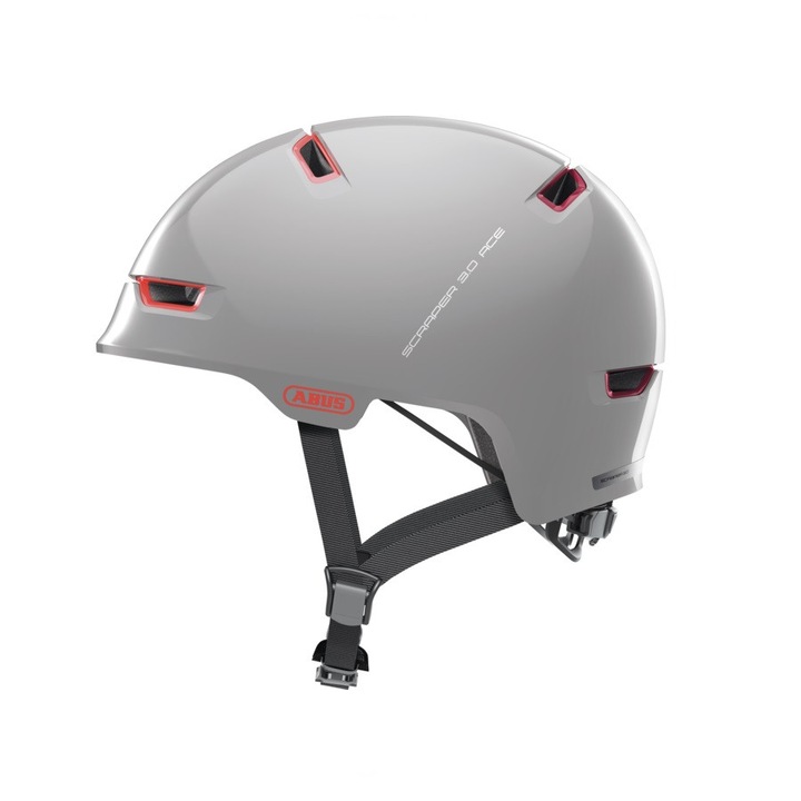 Casca ABUS Scraper 3.0 Ace, gri Alaska, mărimea L, 57-61 cm