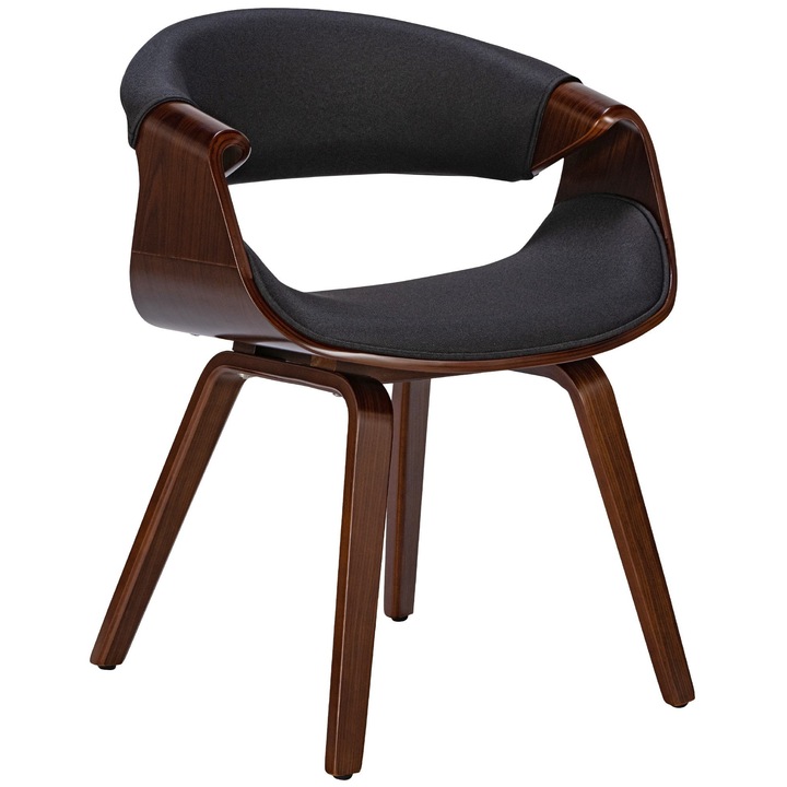 Scaun de masa Foley, material textil nuc/negru