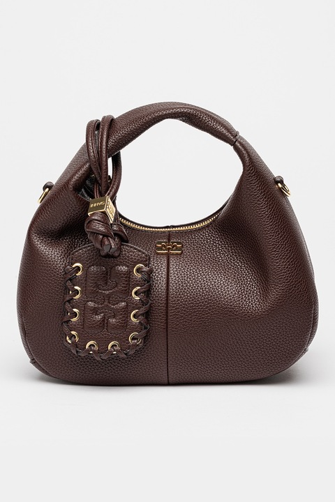 Ganni, Műbőr válltáska levehető pánttal, Agyagbarna