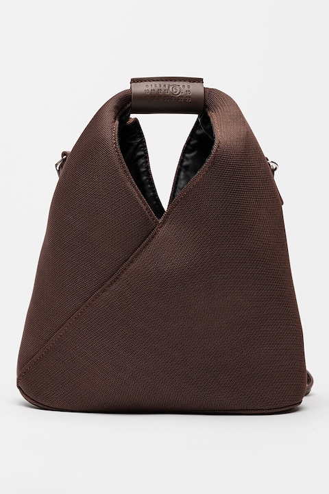 Mm6 Maison Margiela, Geanta crossbody din material textil cu bareta ajustabila, Maro fango
