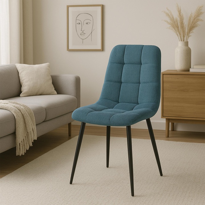 Set de 4 scaune de masa Tilde Cord albastru