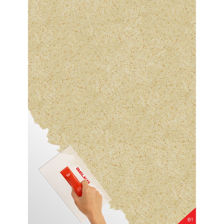 Tapet Lichid Ecologic Belka B1 Crem Elegant 1Kg, Textură Naturală, 2 mm