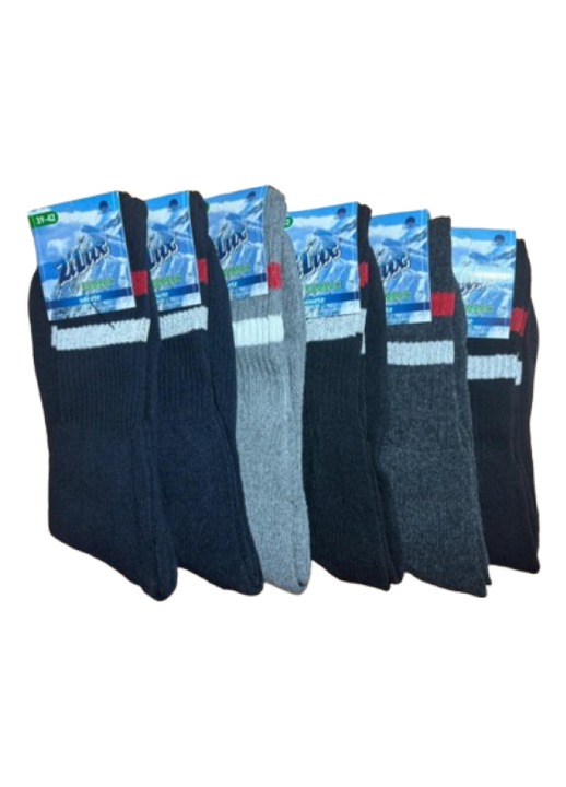 Set 6 Sosete Zilux Bumbac Flausat 43-46 Multicolor