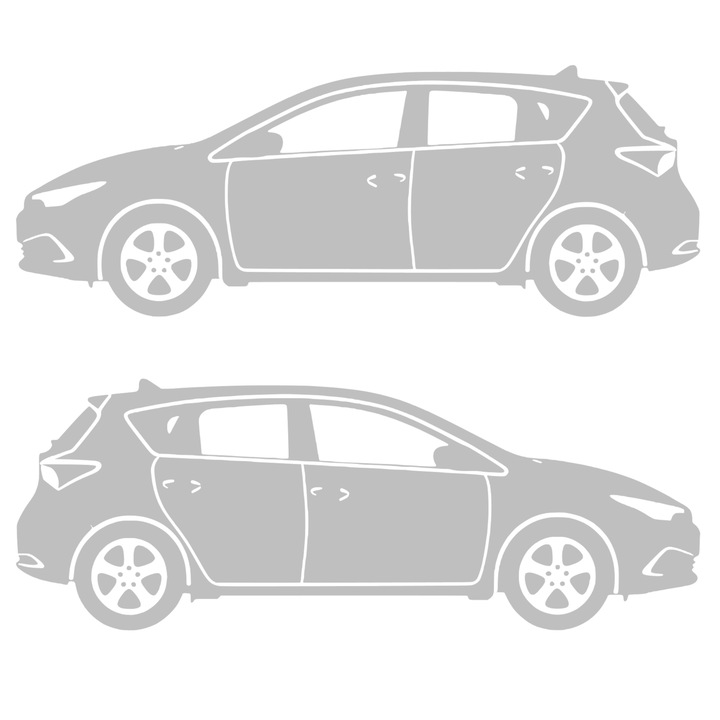 Set 2 stickere rezistente, stanga si dreapta, Toyota Auris Hatchback, gri