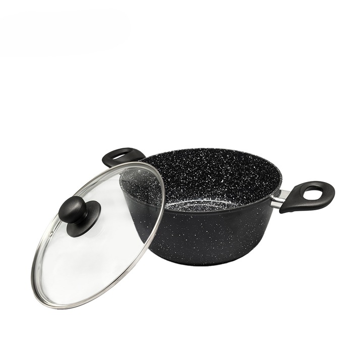 Oala cu capac Cooking by Heinner Onix, aluminiu forjat, 22 x 9 cm, 2.8 L